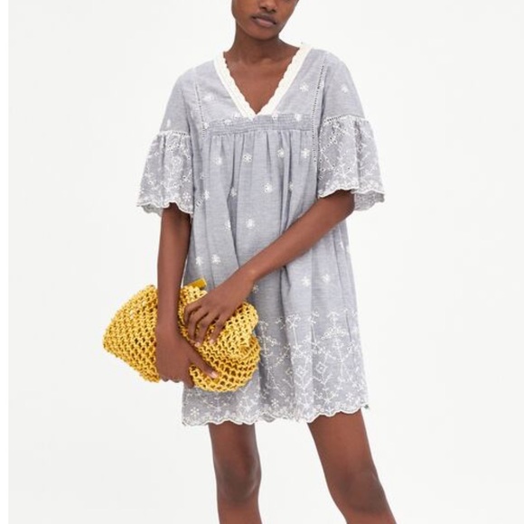 Zara | Dresses | Zara Striped Dress With Embroidery | Poshmark Zara | Dresses | Zara Striped Dress With Embroidery | Poshmark